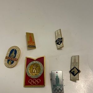 USSR Olympic 1980 Pins, lot of 6